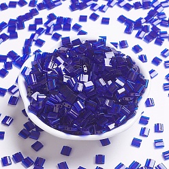 (TL151) Transparent Cobalt Миюки тила бусины, японский бисер, 2-луночное, (тл 151) прозрачный кобальт, 5x5x1.9 мм, Отверстие: 0.8 мм, о 118 шт / бутылка, 10 г / бутылка