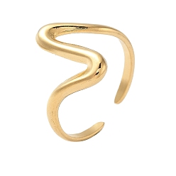 Настоящее золото 18K 304 открытые манжеты из нержавеющей стали для женщин, неправильная геометрия, реальный 18 k позолоченный, 15.5 мм, внутренний диаметр: регулируемый