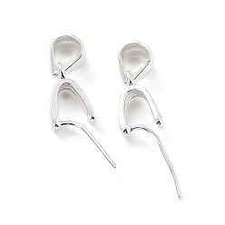 Серебро 925 зажим для зажима льда из стерлингового серебра, слеза, серебряные, 8x4x2 мм, отверстие : 4x3 мм, внутренний диаметр: 3 мм, штифты : 0.6 мм