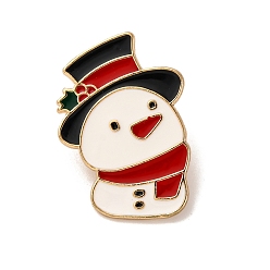Снеговик Рождественские эмалевые булавки, булавки для лацканов из сплава для одежды рюкзака, снеговик, 27x19 мм