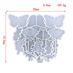 Бабочка Соломенное украшение своими руками, пищевая силиконовая форма, формы для литья смолы, для уф-смолы, изготовление изделий из эпоксидной смолы, белые, бабочка, 220x177 мм