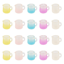 Couleur Mélangete 20 pièces 5 mini-modèle de tasse en résine de différentes couleurs, accessoires de maison de poupée micro paysage, faire semblant de décorations d'accessoires, couleur mixte, 25.5x19x18mm, 4 pcs / couleur