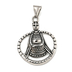 Античное Серебро 316 хирургические подвески из нержавеющей стали, викинг Фрейя, богиня любви, очаровывает, античное серебро, 42x32x4.9 мм, отверстие : 8.9x4 мм