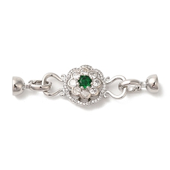 Платинированный Латунное микропейв, прозрачный кубический цирконий, складные застежки, без кадмия, без никеля и без свинца, со стеклом, долговечный, Реальная платина, 53 мм, отверстие : 5.5 мм