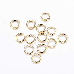 Real 24K Gold Plated 304 Stainless Steel Jump Rings, Open Jump Rings, Real 24K Gold Plated, 21 Gauge, 4.5x0.7mm, Inner Diameter: 3.1mm