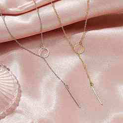 (52) Непрозрачная лаванда 2 шт. 2 цвета 304 комплекты ожерелий из нержавеющей стали и латуни с цепочкой-лариатом, регулируемые прямоугольные подвески для женщин, разноцветные, 20.51 дюйм (52.1 см), 1 шт / цвет