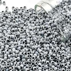 (820) Black Lined Grey Ceylon Pearl Круглые бусины toho, японский бисер, (820) серый цейлонский жемчуг с черной подкладкой, 11/0, 2.2 мм, отверстие : 0.8 мм, Около 1110 шт / 10 г
