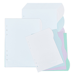 (52) Непрозрачная лаванда Пластиковые разделители для блокнотов, 9 разделитель с отверстиями для папки, прямоугольные, разноцветные, 210x155x0.2 мм, отверстие : 5.5 мм, 4 шт / комплект