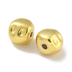 Настоящее золото 18K Латунные бусины, овальные, реальный 18 k позолоченный, 6.5x5.5x5 мм, отверстие : 1.2 мм