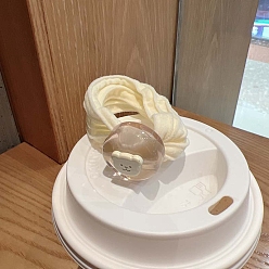 (404) Непрозрачное AB Кислое яблоко Связей ткани волос, аксессуары для волос для женщин и девочек, плоские круглые с медведем, цветочный белый, 140 мм