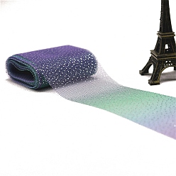 Фиолетовый Ленты сетки деко полиэстера, Радужный градиент цвета блестящий тюль ткань, для подарочной упаковки diy craft, украшение стены домашней вечеринки, фиолетовые, 2-3/8 дюйм (60 мм), около 5.00 ярдов (4.57 м) / пачка