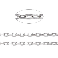 Нержавеющая Сталь Цвет Устойчивы к потускнению 304 цепи из нержавеющей стали, цепи с алмазной огранкой, пайки, граненые, с катушкой, овальные, цвет нержавеющей стали, 1.5x1x0.3 мм, около 32.8 футов (10 м) / рулон
