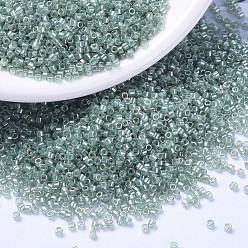 (DB1484) Прозрачный Светлый Мох Зеленый Блеск Бусины miyuki delica, цилиндр, японский бисер, 11/0, (дБ 1484) прозрачный светлый мох зеленый блеск, 1.3x1.6 мм, отверстия: 0.8 мм, около 10000 шт / мешок, 50 г / мешок