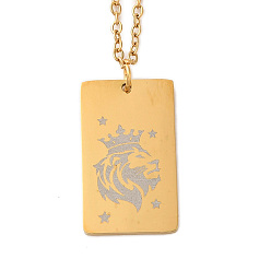 Дева Золотые 202 подвески созвездия из нержавеющей стали ожерелья, прямоугольные, Дева, 15.94 дюйм (40.5 см)