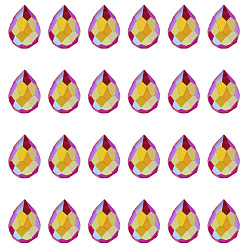 (123L) Белый крем непрозрачный блеск 50 шт. Гальванические прозрачные нити стеклянных бусин, слеза, Топ пробуренной, граненые, красные, 11x8 мм, отверстие : 1 мм