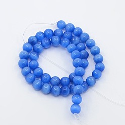 Mixed Color Cat Eye Beads, Round, Mixed Color, 8mm, Hole: 1mm, about 15.5 inch/strand, about 49pcs/strand