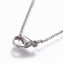 Stainless Steel Color 304 Stainless Steel Cable Chain Necklaces, with Lobster Claw Clasps, Stainless Steel Color, 17.71 inch(45cm)