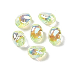 Pale Green Acrylic Beads, Imitation Baroque Pearl Style, Rice, Pale Green, 14x10x8.5mm, Hole: 1.3mm