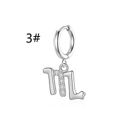 Скорпион Серьги-кольца с прозрачным кубическим цирконием и созвездием, 304 женские украшения из нержавеющей стали, цвет нержавеющей стали, Скорпион, 6 мм