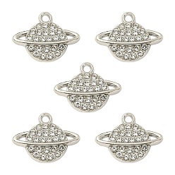 Платина Сплава кристалла горный хрусталь подвески, прелести планеты, никель, платина, 15x19x2 мм, отверстие : 1.8 мм