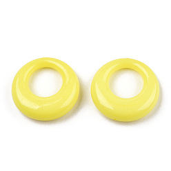 Yellow Opaque Acrylic Pendants, Ring, Yellow, 25x7.5mm, Hole: 12.5mm, about 260pcs/500g