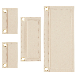 Blé 4pcs insert de rangement de sac à main rectangulaire en feutre, mini enveloppe sac à main shaper feutre premium, accessoires de sac, rectangle, avec les accessoires en alliage, or, blé, 93~245x55~110x3.5~8.5mm, Trou: 9.5~10mm