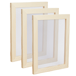 Blanched Almond Wooden Paper Making, Papermaking Mould Frame, Screen Tools, for DIY Paper Craft, Rectangle, Blanched Almond, 300x201x12.5mm, Inner Diameter: 160x261mm