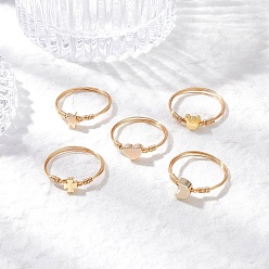 Золотой Кольца латуни пальца, кольца для пальцев, обернутые медной проволокой, золотые, внутренний диаметр: 18~19.5 мм