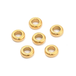 Настоящее золото 14K 304 из нержавеющей стали разделительные бусины, рондель, реальный 14 k позолоченный, 7x2.5 мм, отверстие : 3.5 мм