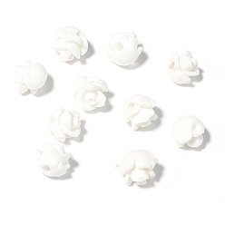 Белый Бусины из искусственной коралловой смолы, для материалов для изготовления аксессуаров своими руками, белые, 6 мм, отверстие : 1.4 мм
