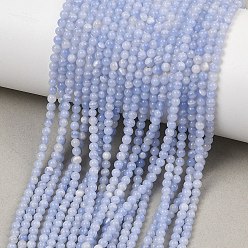 Agate Blue Lace Rangs de perles en agate dentelle bleue synthétique teinte, lisse et rond, 2.5mm, Trou: 0.5mm, Environ 160 pcs/chapelet, 14.96'' (38 cm)