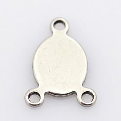 Нержавеющая Сталь Цвет Устойчивые к потускнению овальные 201 элементы люстры из нержавеющей стали, 3 Разъемы петли, цвет нержавеющей стали, 11x8x1 мм, отверстие : 1 мм