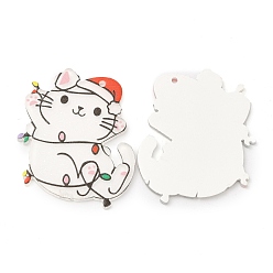 Cat Shape Акриловые подвески, Новогодняя тема, форма кошки, 36x32x2 мм, отверстие : 1.3 мм