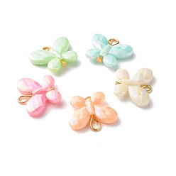 (52) Непрозрачная лаванда Непрозрачные акриловые подвески, с железом найти, граненый бабочки, разноцветные, 13~14x17x4 мм, отверстие : 2.5~3 мм