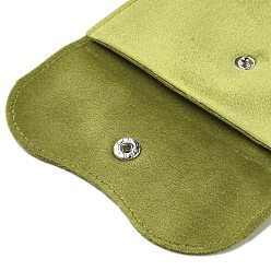 Желто-Зеленый Бархат ювелирных пакеты, подарочные пакеты для ювелирных изделий с кнопкой, для хранения колец, ожерелья, сережек, браслета, прямоугольные, желто-зеленый, 14x11x0.2 см