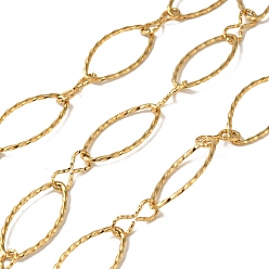 Real 18K Gold Plated Ion Plating(IP) 304 Stainless Steel Oval Link Chains, Soldered, with Spool, Real 18K Gold Plated, 28x14x1.3mm, 10m/roll