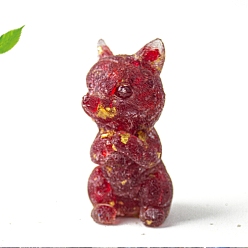 Лэмпворк Статуя лисы-молитвенницы, вырезанная из драгоценных камней и смолы, украшение для дома, статуэтки фэн-шуй, 41x40x90 мм