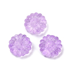 Средняя Орхидея Прозрачные стеклянные бусины, цветы, спекающийся лак, средне орхидеи, 16x15.5x7.5 мм, отверстие : 1.2 мм