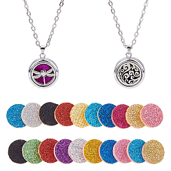 Mixed Shapes Наборы для самостоятельного изготовления диффузора, амулета, медальона, подвески, ожерелий, в комплекте 2 шт. 2 стили цинковый сплав магнитные подвески с эфирным маслом ожерелья, с 20шт. ватными дисками, разнообразные, 28.54 дюйм (72.5 см), 1 шт / стиль