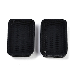 Черный Кабошоны из смолы из ротанговой корзины, чёрные, 36x24x8 мм