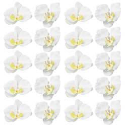 Белый Ткань имитация фаленопсиса амабилиса, искусственные цветочные головки, принадлежности для фестивалей и вечеринок, белые, 100x96x22 мм