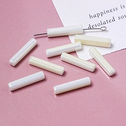 Бежевый Гальванические стеклянные бусины, граненые, прямоугольные, бежевые, 19.5~20x4x4 мм, отверстие : 1 мм