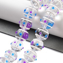 Сине-фиолетовый Стеклянные бусины с эмалевыми нитями, бусины ручной работы, круглые, синий фиолетовый, 12 мм, отверстие : 1.5 мм, около 30 шт / нитка, 13.58'' (34.5 см)