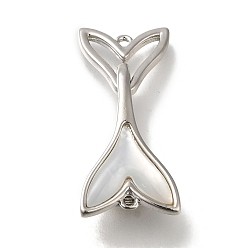 Платина Латунь, с раскладывающимися застежками-ракушками, без кадмия, без никеля и без свинца, рыбий хвост, платина, 30 мм