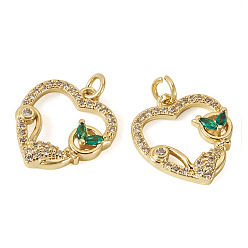 Cat Shape 2 кулоны из латуни с микрочастицами и кубическим цирконием., сердце прелести, с целью перехода в кольце, реальный 18 k позолоченный, без кадмия и без свинца, форма кошки, 16.5x15.5x3 мм, отверстие : 3 мм