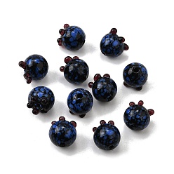 Черный Ручной работы Lampwork неровный бисер, черника, чёрные, 10.5x9.5~10.5 мм, отверстие : 1.6 мм