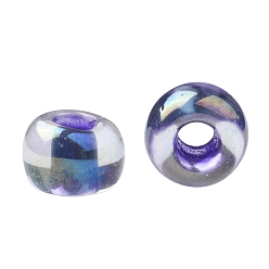 (774) Dark Purple Lined Crystal Rainbow TOHO Round Seed Beads, Japanese Seed Beads, (774) Dark Purple Lined Crystal Rainbow, 11/0, 2.2mm, Hole: 0.8mm, about 5555pcs/50g