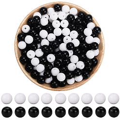 (52) Непрозрачная лаванда 200 шт 2 цвета непрозрачные акриловые бусины, круглые, разноцветные, 10x9 мм, отверстие : 2 мм, 100 шт / цвет