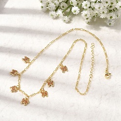 Настоящее золото 18K Ожерелья с подвесками в виде бабочки из латуни с микропаве и кубическим цирконием, цепочки Фигаро для женщин, стойки покрытие, без кадмия и без свинца, долговечный, реальный 18 k позолоченный, 15.94 дюйм (40.5 см)