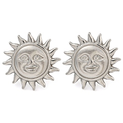 Нержавеющая Сталь Цвет Не тускнеющие 304 серьги-гвоздики из нержавеющей стали, солнце, цвет нержавеющей стали, 20 мм